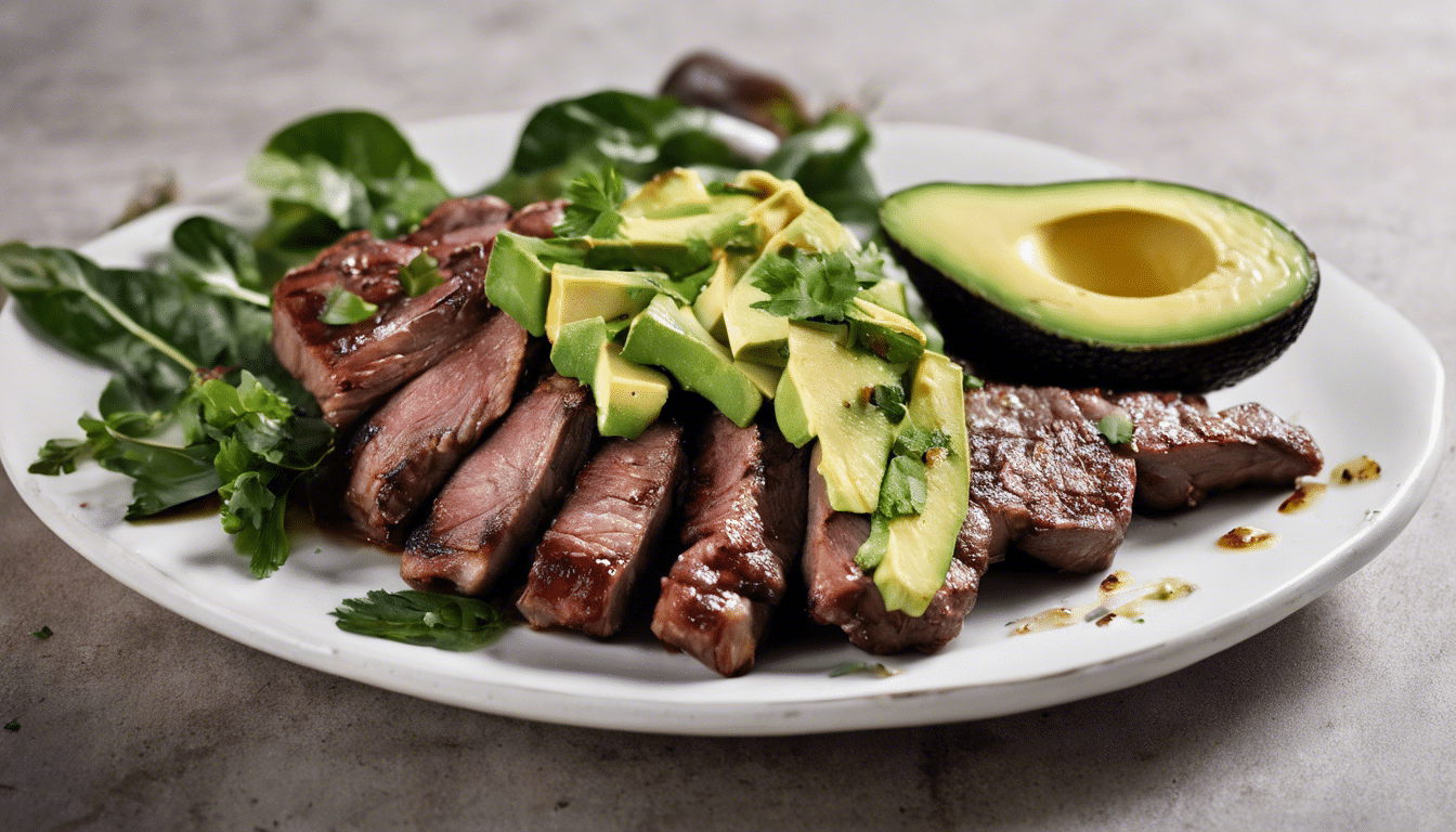 Grilled Meat with Avocado Leaves