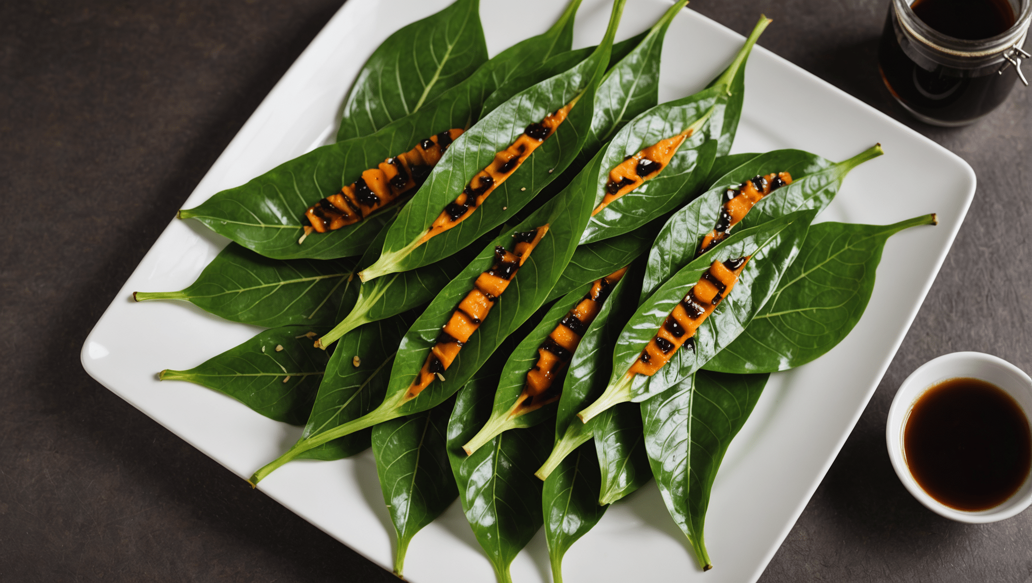 Grilled Papaya Leaves with Soy Sauce