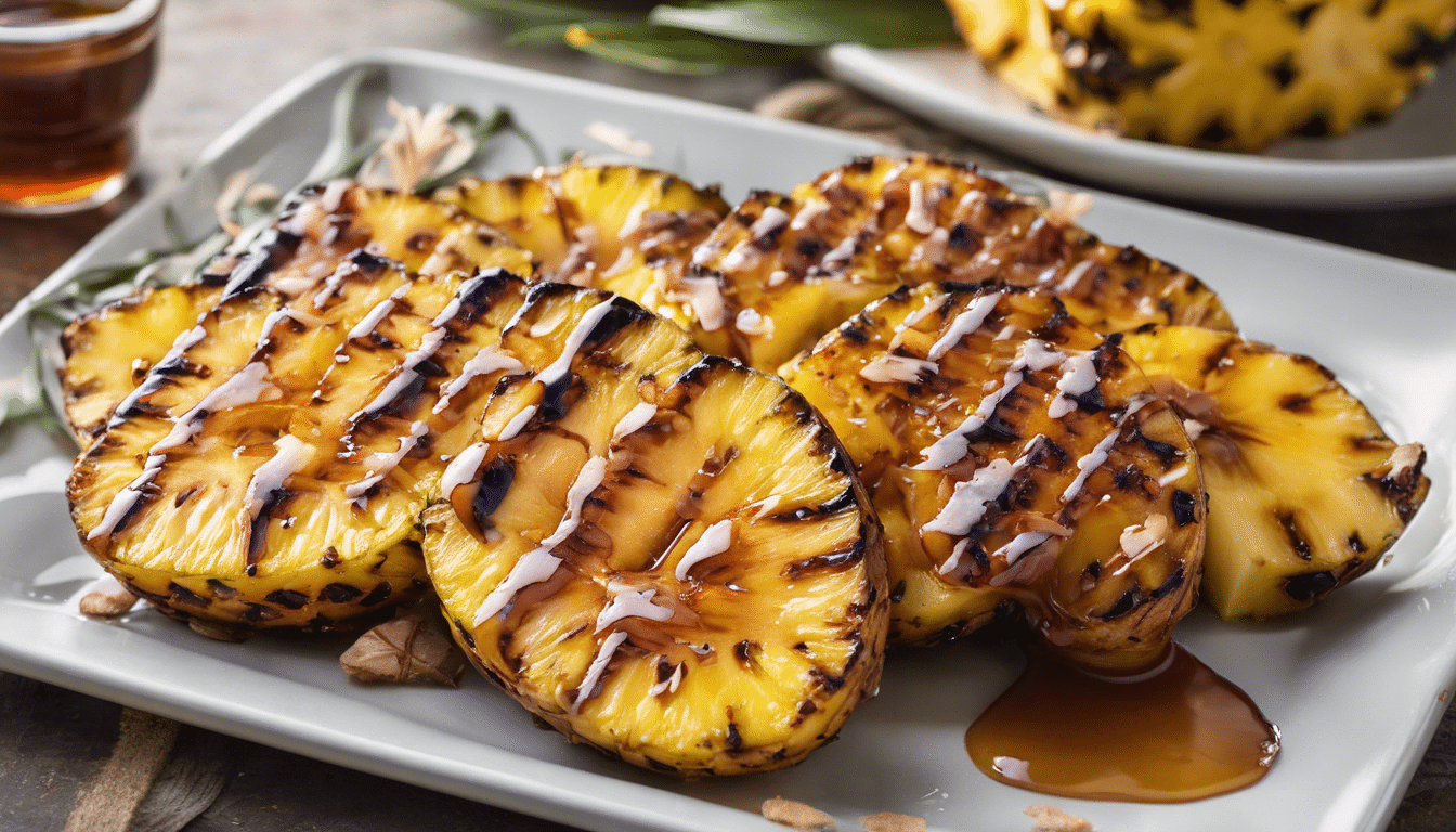 grilled pineapple with cinnamon honey drizzle