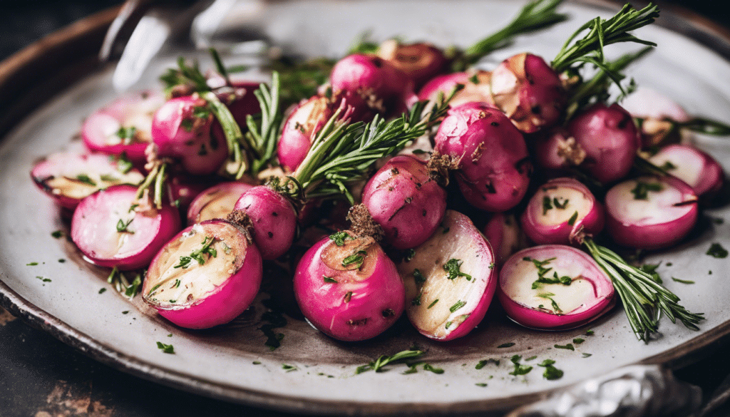 Grilled Radishes with Rosemary Butter