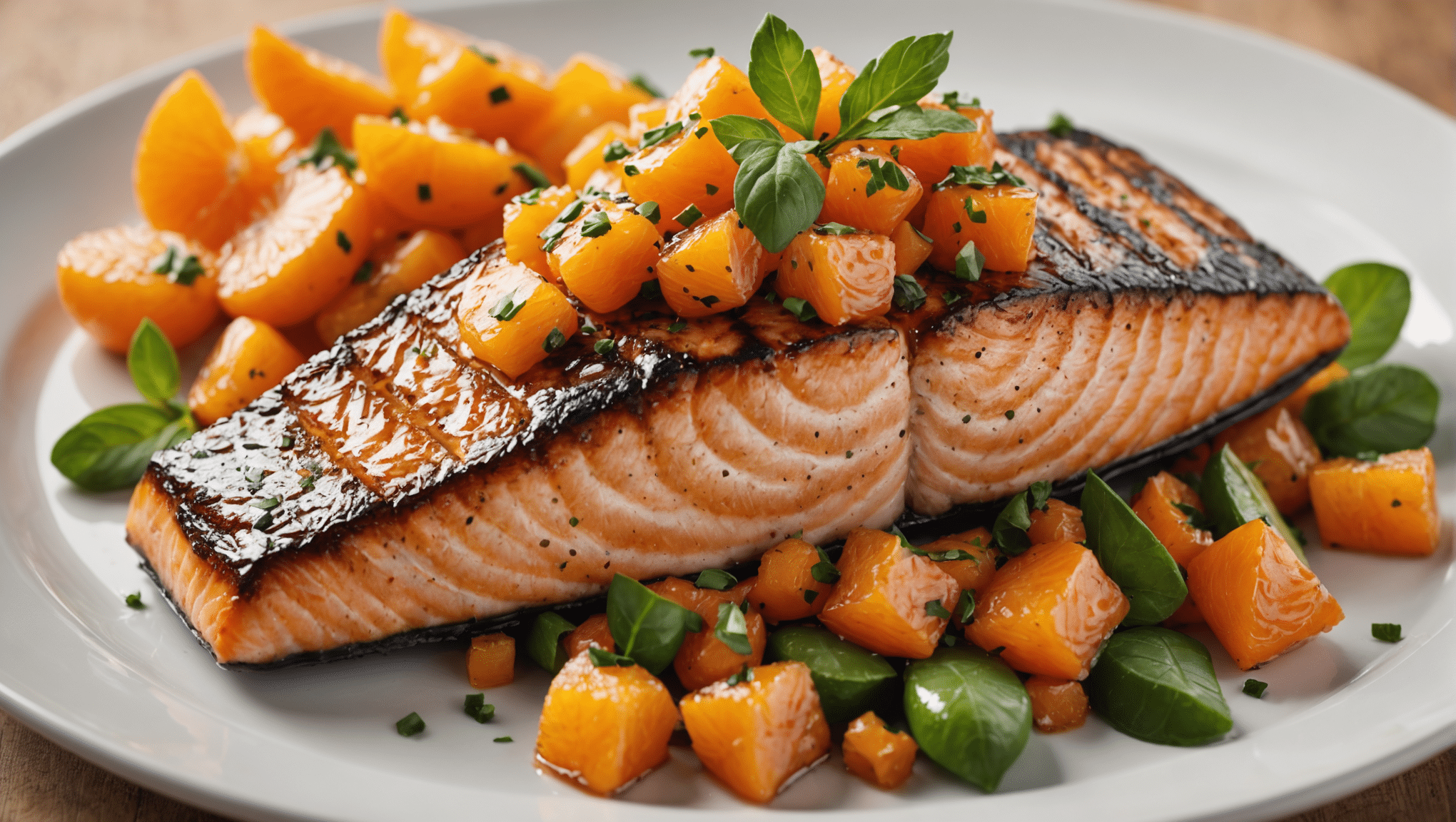 Grilled Salmon with Mandarine Salsa