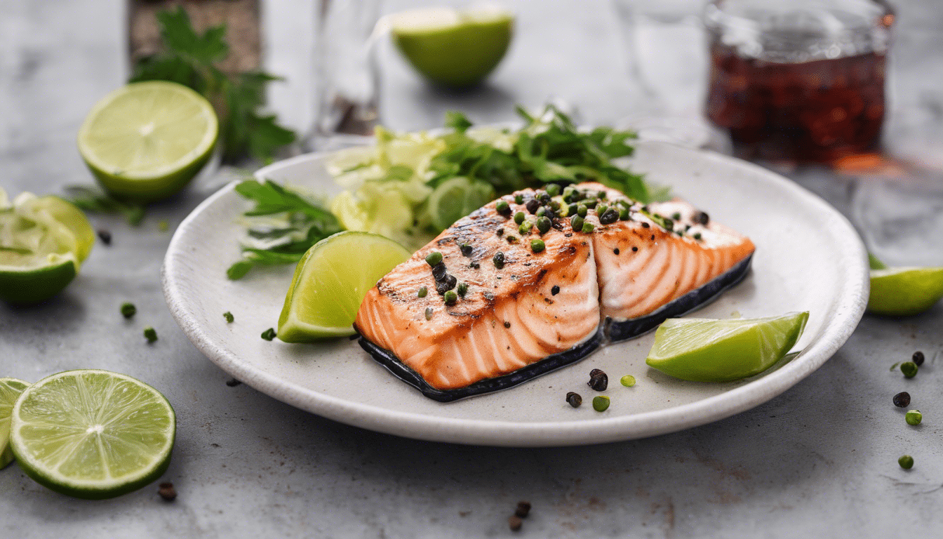 Grilled Salmon with Mountain Pepper and Lime
