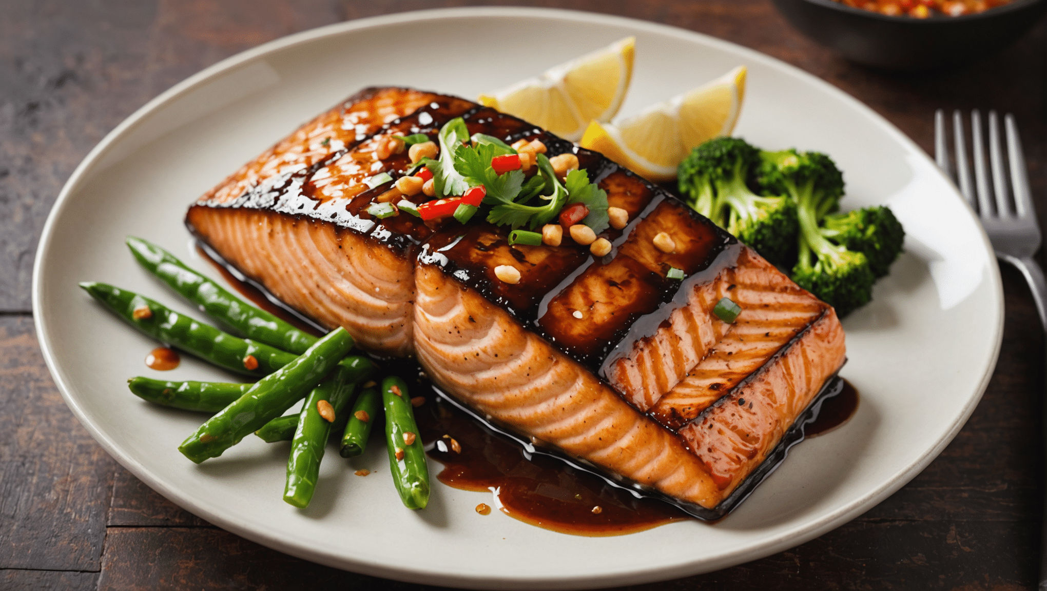 Grilled Salmon with Thai Chili Tamarind Glaze