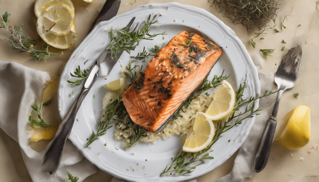 Grilled Salmon with Wild Thyme and Lemon Zest