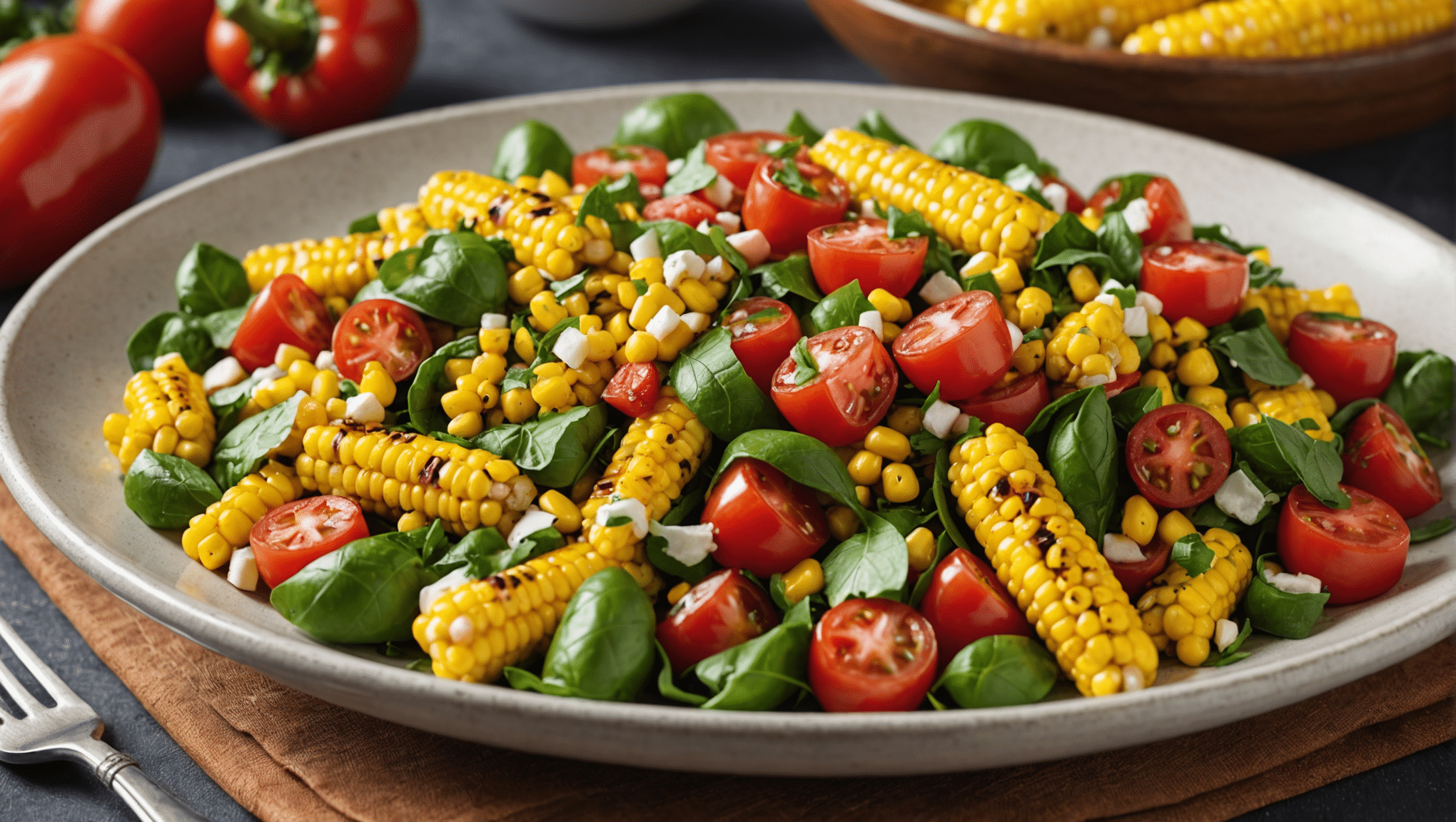 Grilled Sandia Pepper and Corn Salad