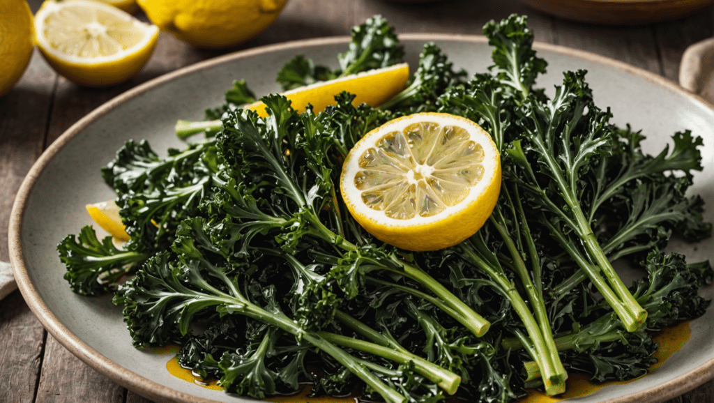 Grilled Sea Kale with Lemon and Olive oil