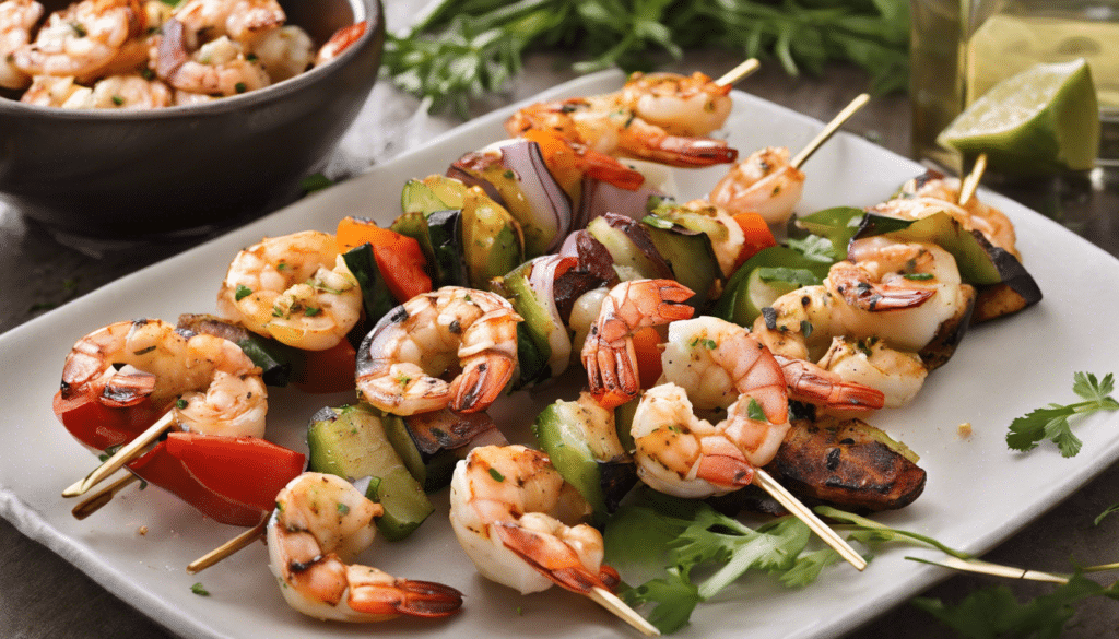 Grilled Shrimp and Vegetable Kebabs