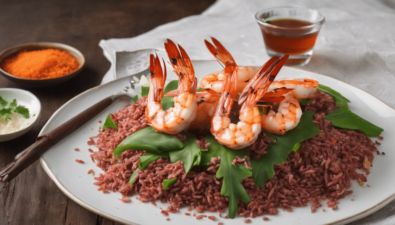 Grilled Shrimp with Red Rice Powder