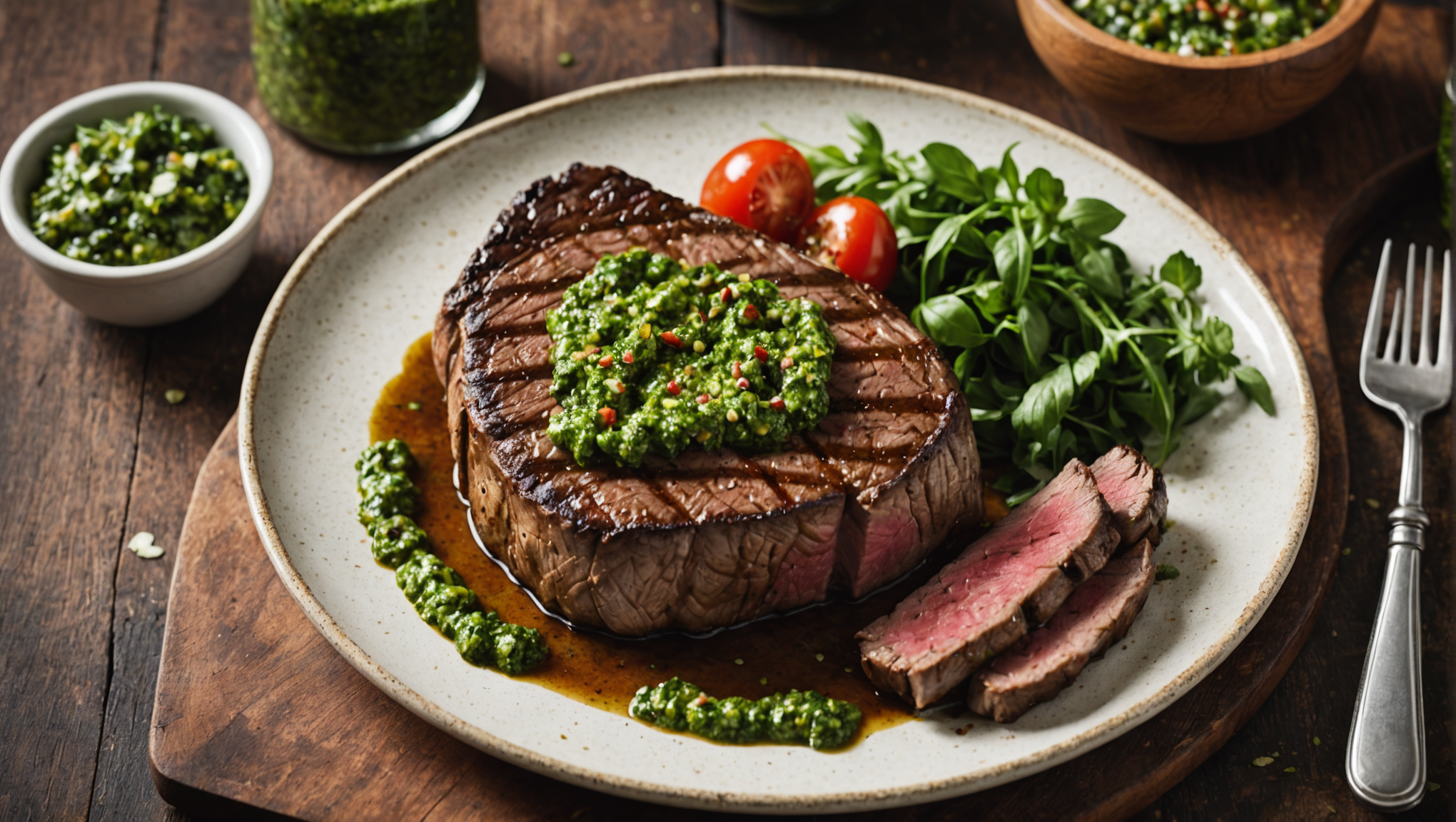 Grilled Steak with Long Pepper Chimichurri