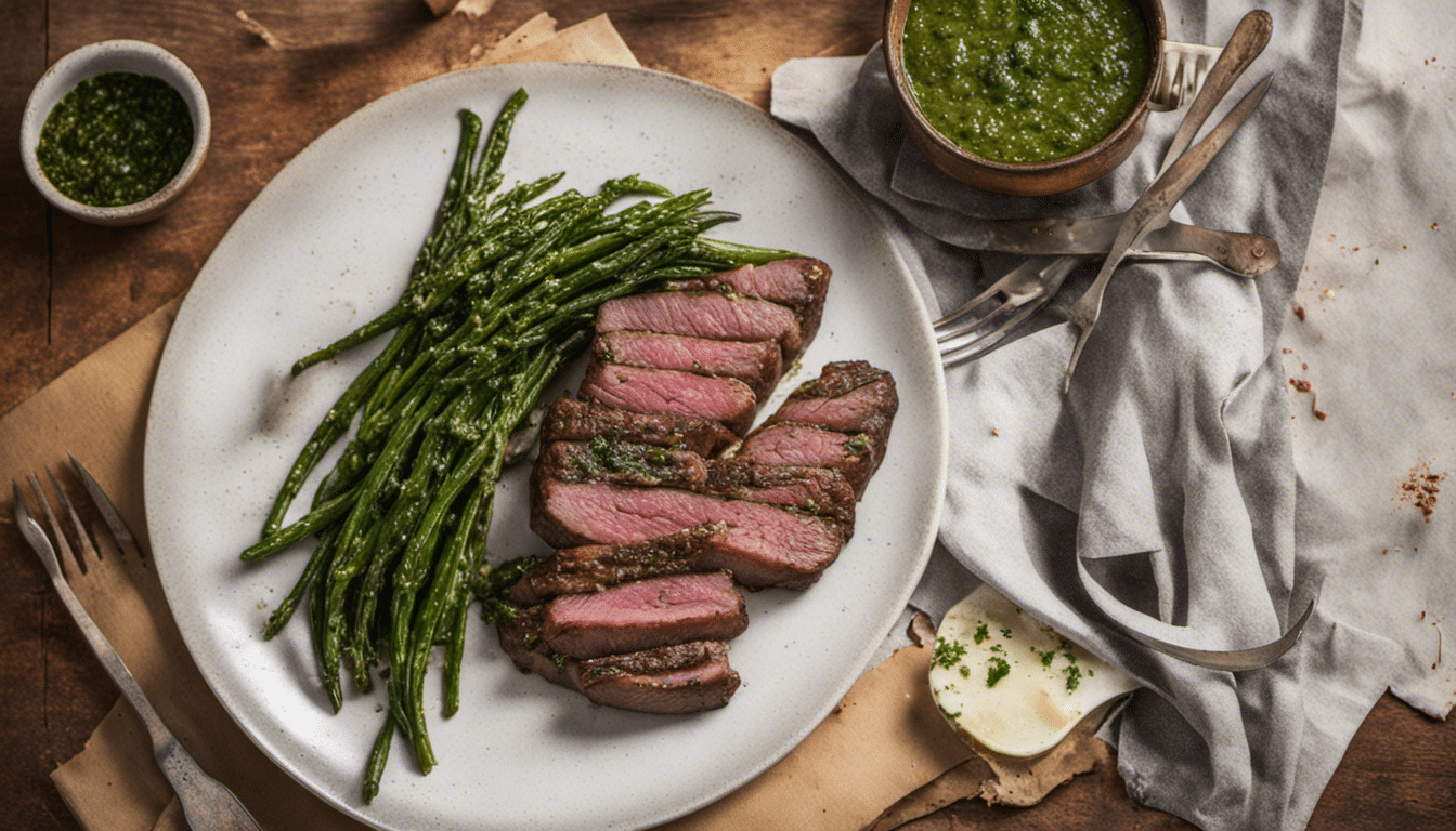Grilled Steak with Samphire and Chimichurri