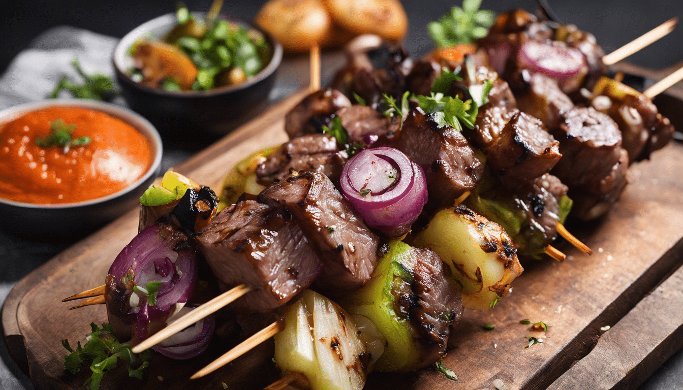 Grilled Torpedo Onion and Beef Skewers