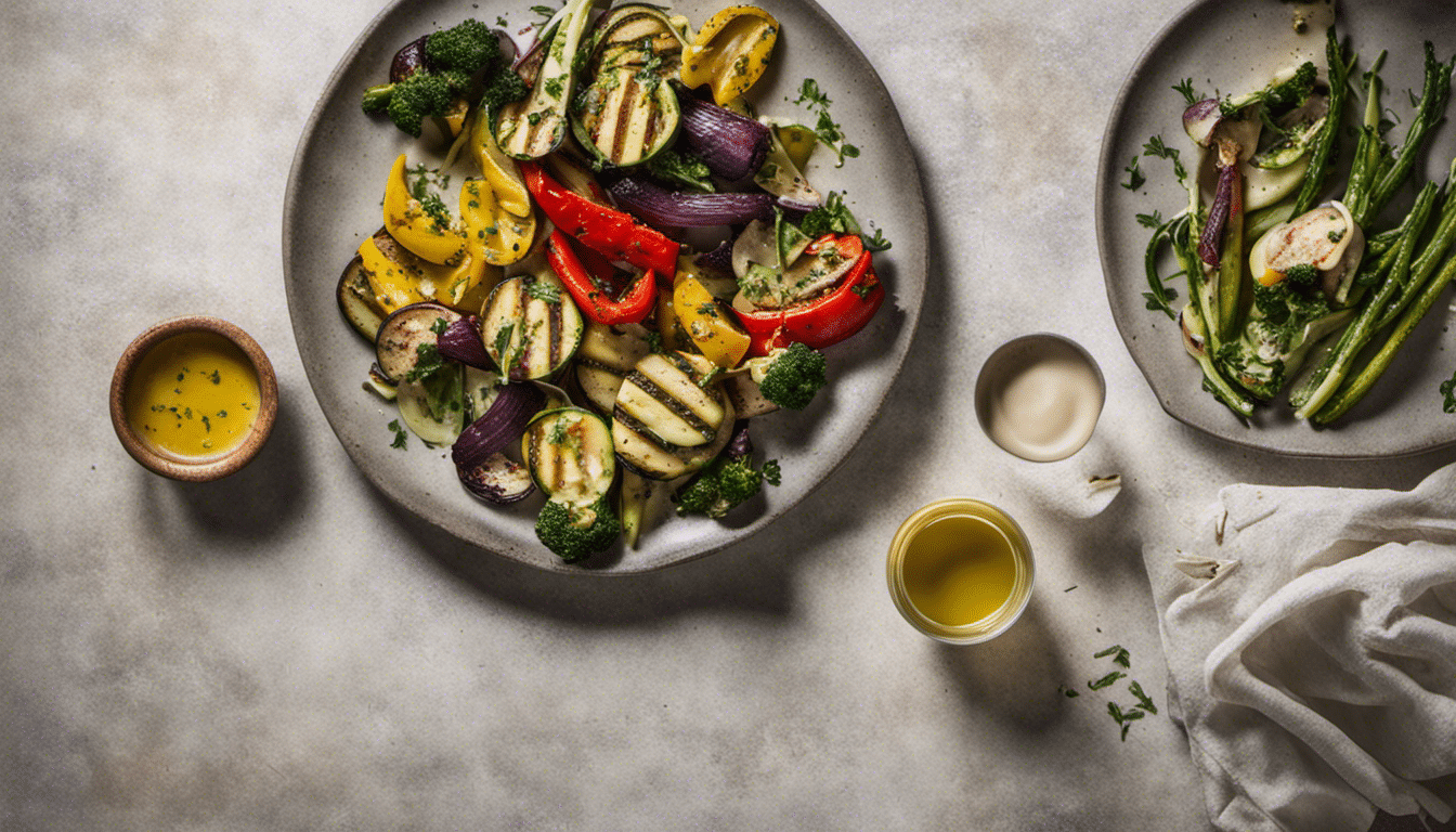 Grilled Vegetables with Lemon Tahini Dressing