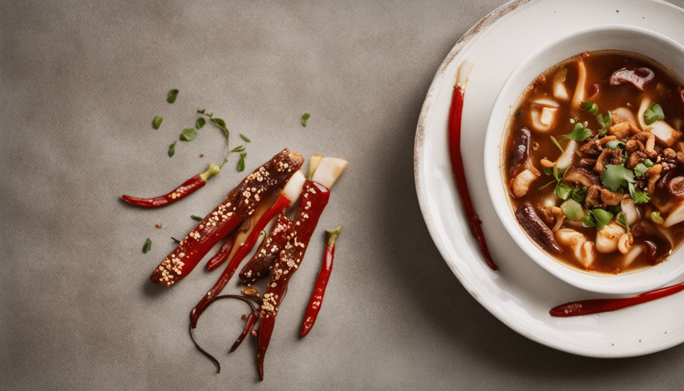 Hot and Sour Soup topped with Sichuan Pepper