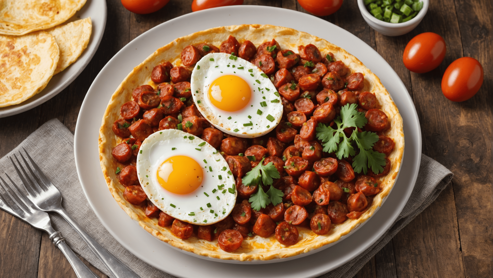 Huevos al Plato con Chorizo