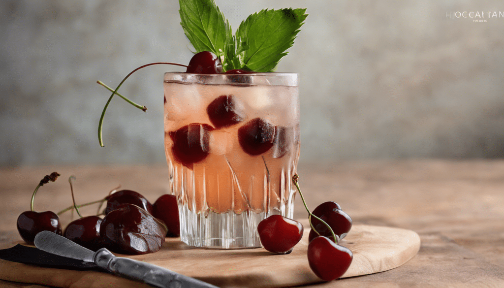 Hyssop, Cherry, and Whiskey Cocktail