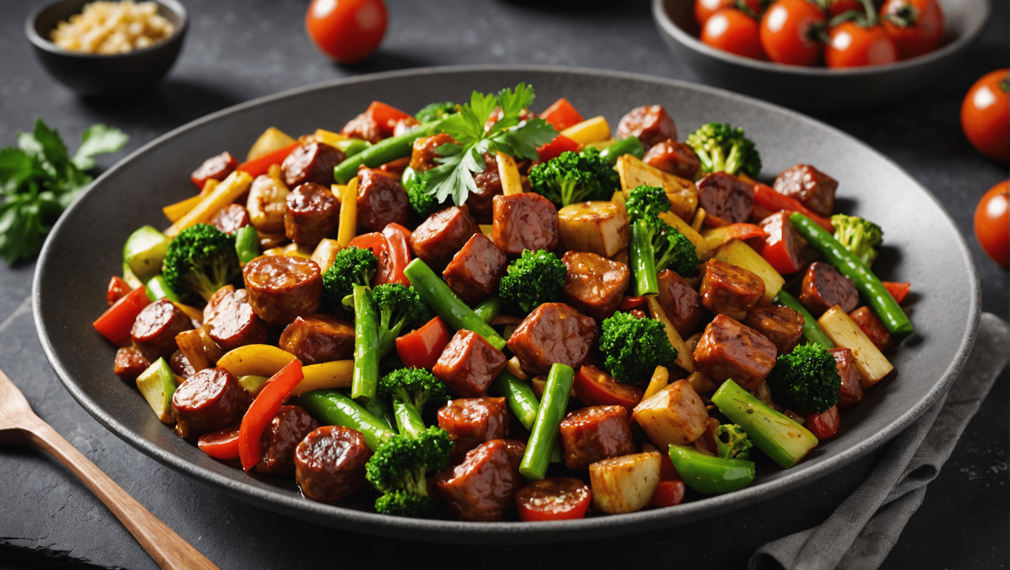 Kalette and Chorizo Stir Fry