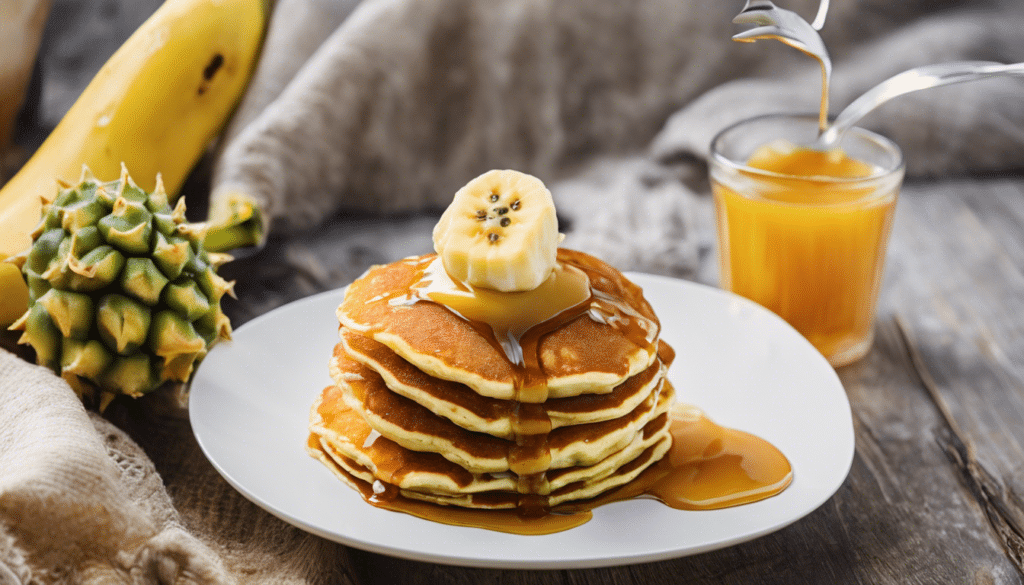 Kiwano and Banana Pancakes