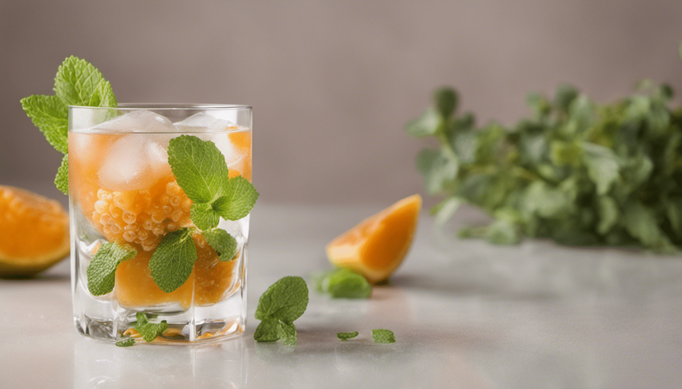 Kiwano and Mint Ice Cubes for Cocktails