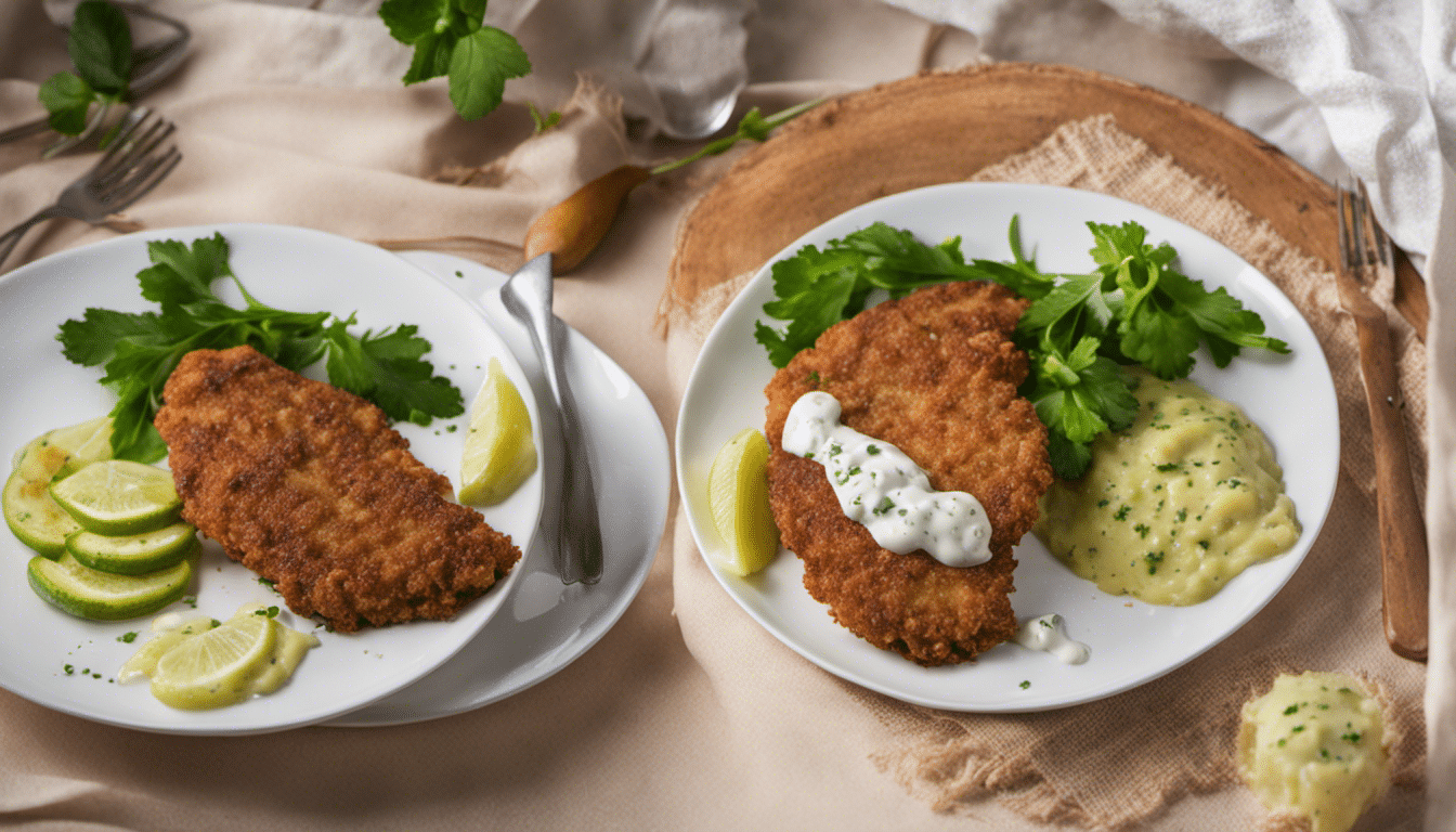 Kohlrabi Schnitzel with Yogurt Dip