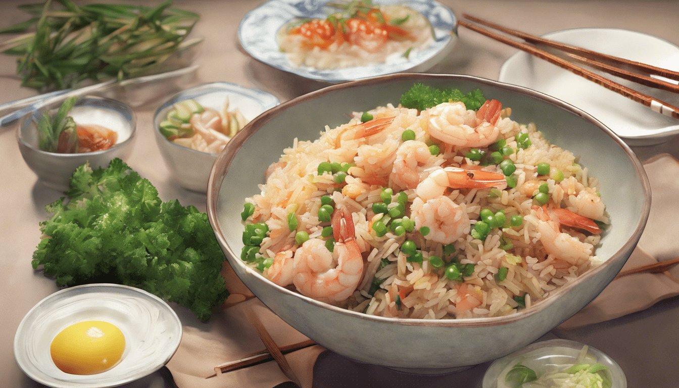 Komatsuna and Shrimp Fried Rice