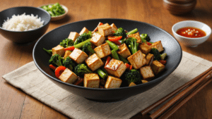 Komatsuna and Tofu Stir Fry