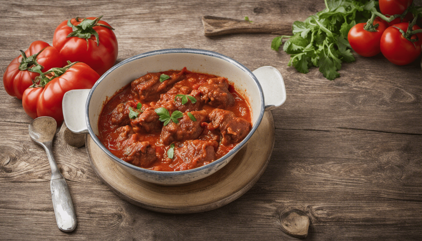 Lamb in Tomato and Pepper Sauce