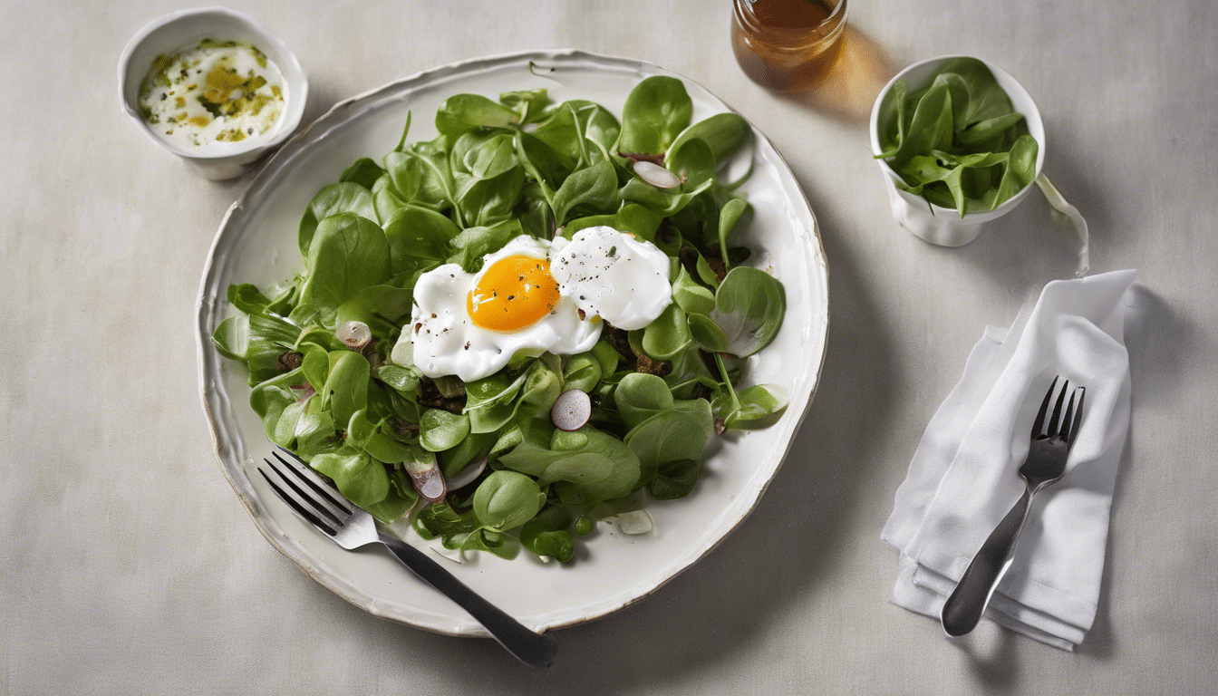 Lamb’s lettuce and poached egg salad