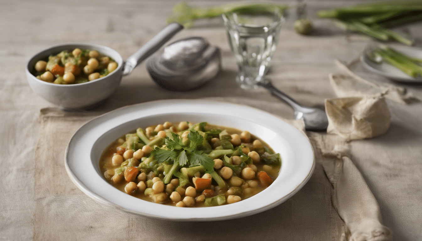 Leaf Celery and Chickpea Stew