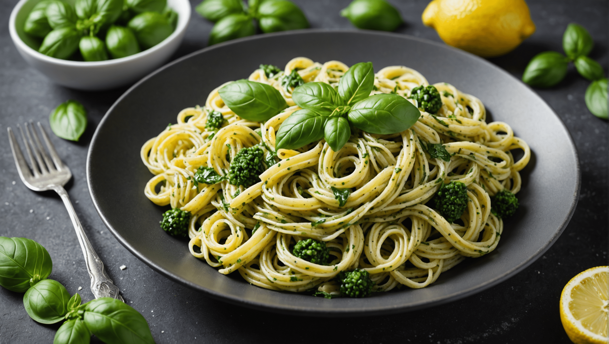 Lemon Basil Pesto Pasta