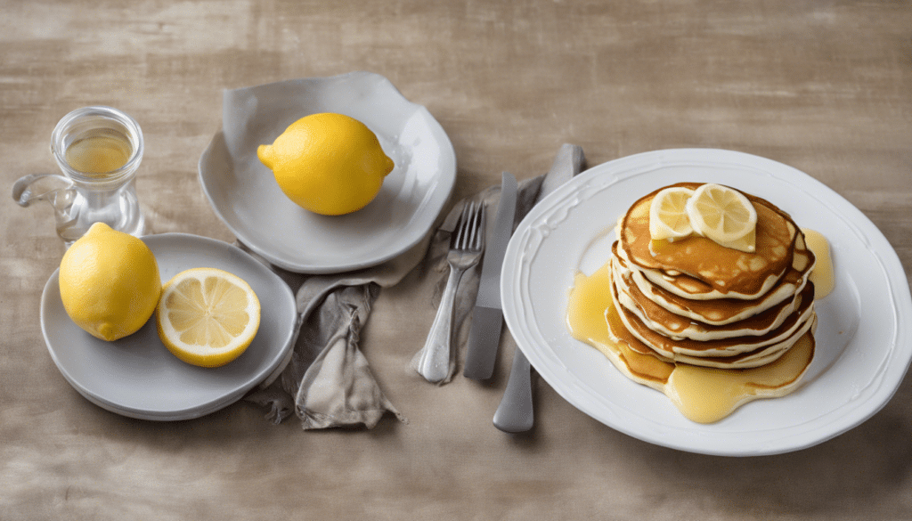 Lemon Ironbark Syrup Drizzled Pancakes
