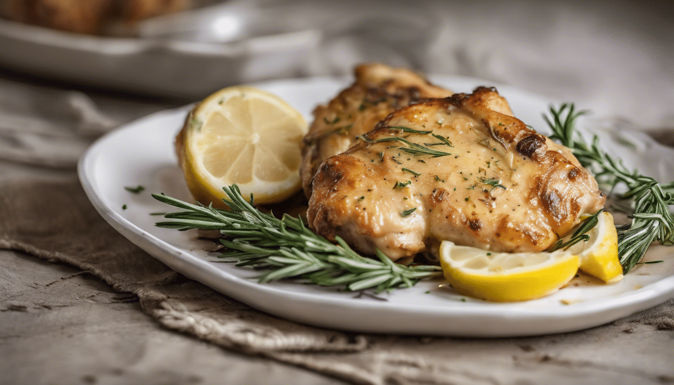 A plate of succulent Lemon-Rosemary Chicken Thighs