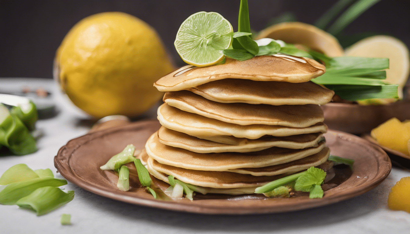 Lemongrass Pancakes with Tropical Fruits