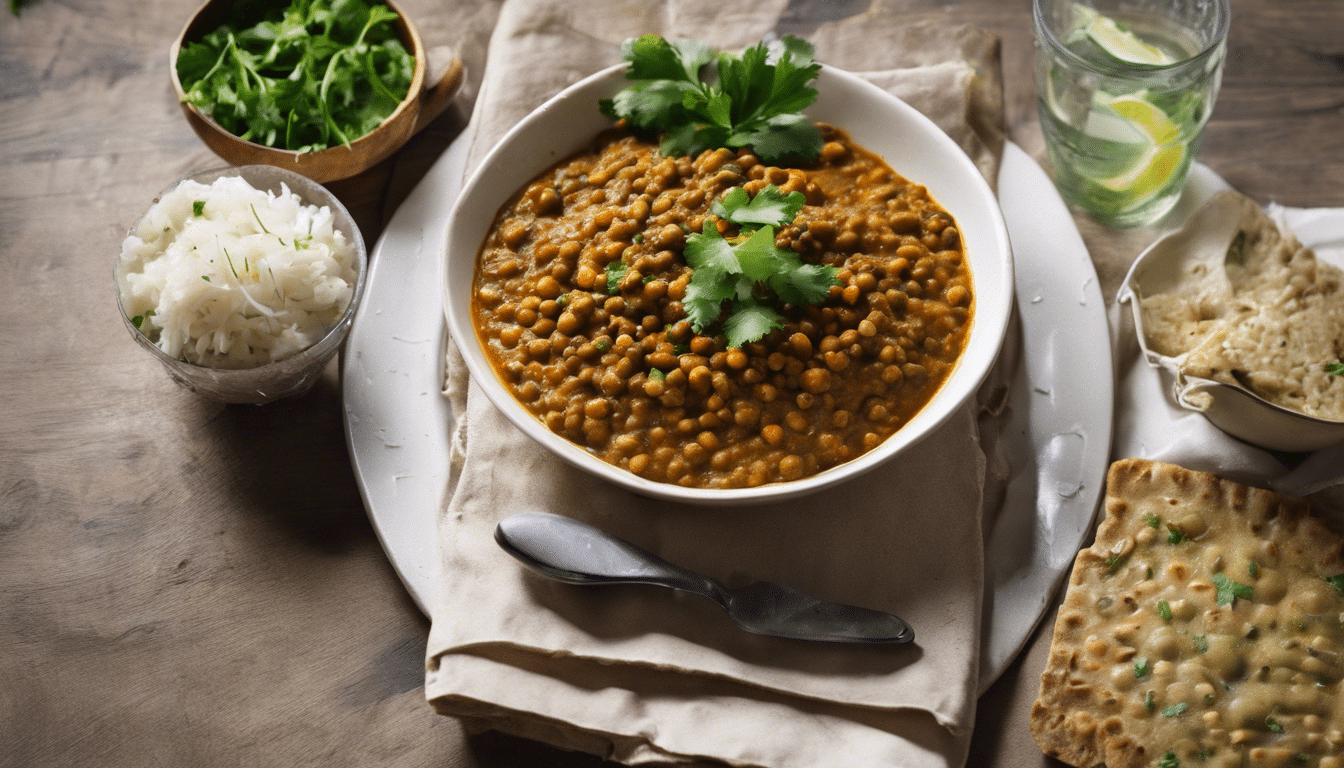 Tasty lentil curry in a bowl