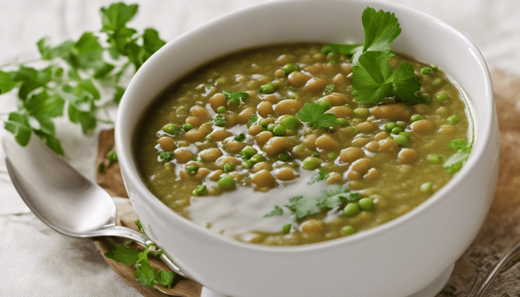 Lentil Soup with Peas and Parsley Flake