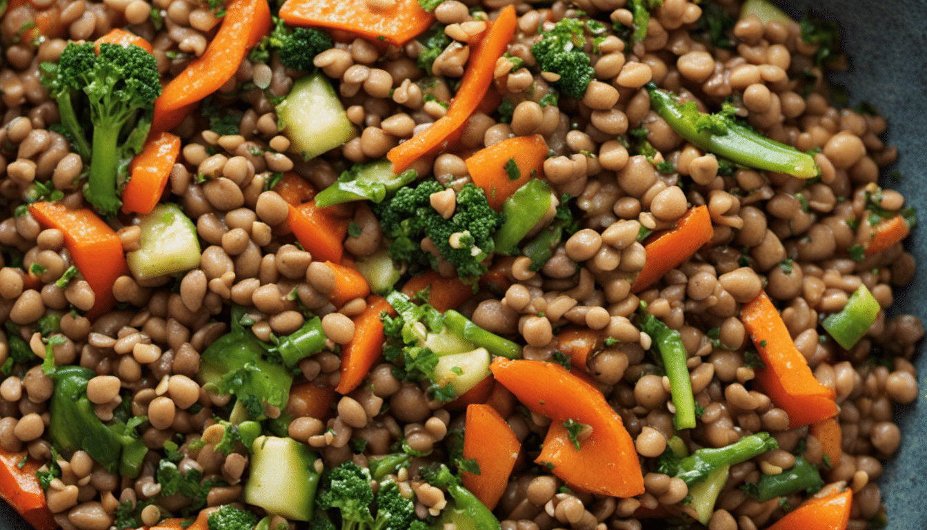 Lentil and Vegetable Stir-Fry with Soy Sauce