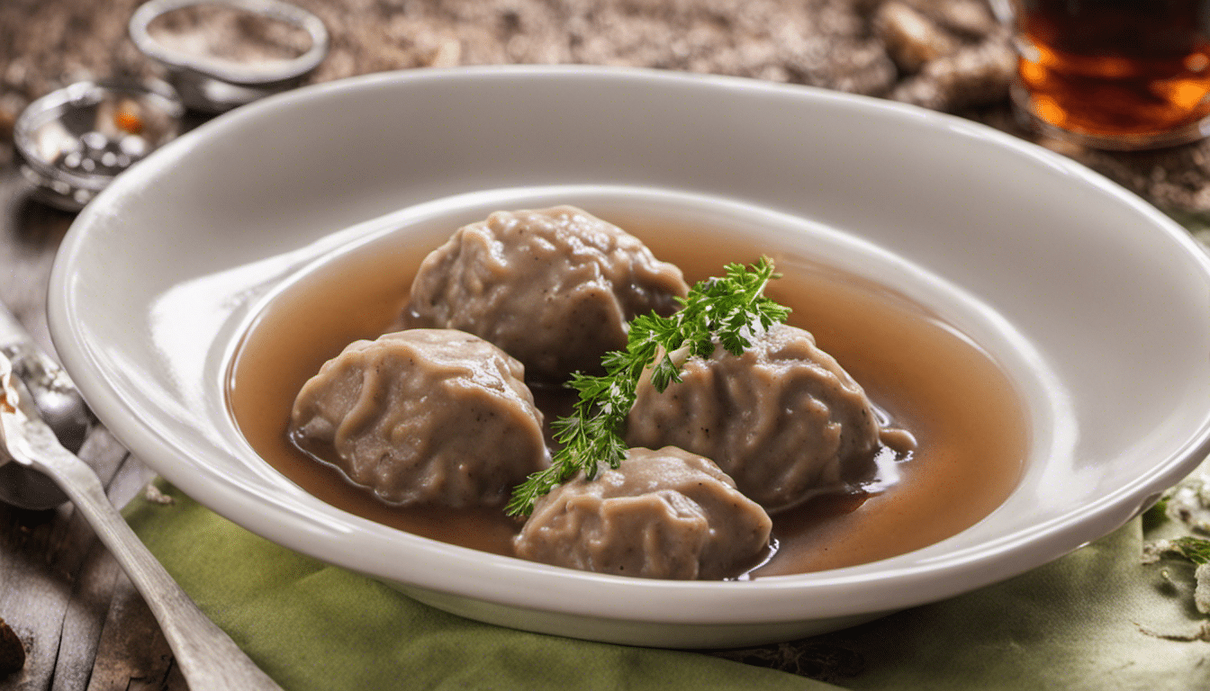 Liver Dumplings in Beef Broth