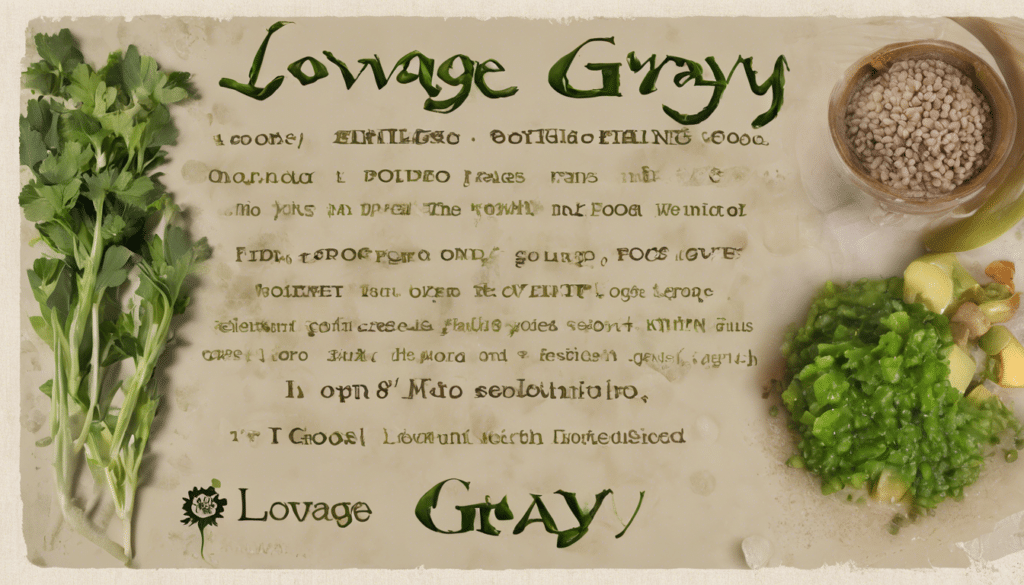 Lovage Seed Gravy: A rich gravy with a boost of flavor from freshly ground lovage seeds.