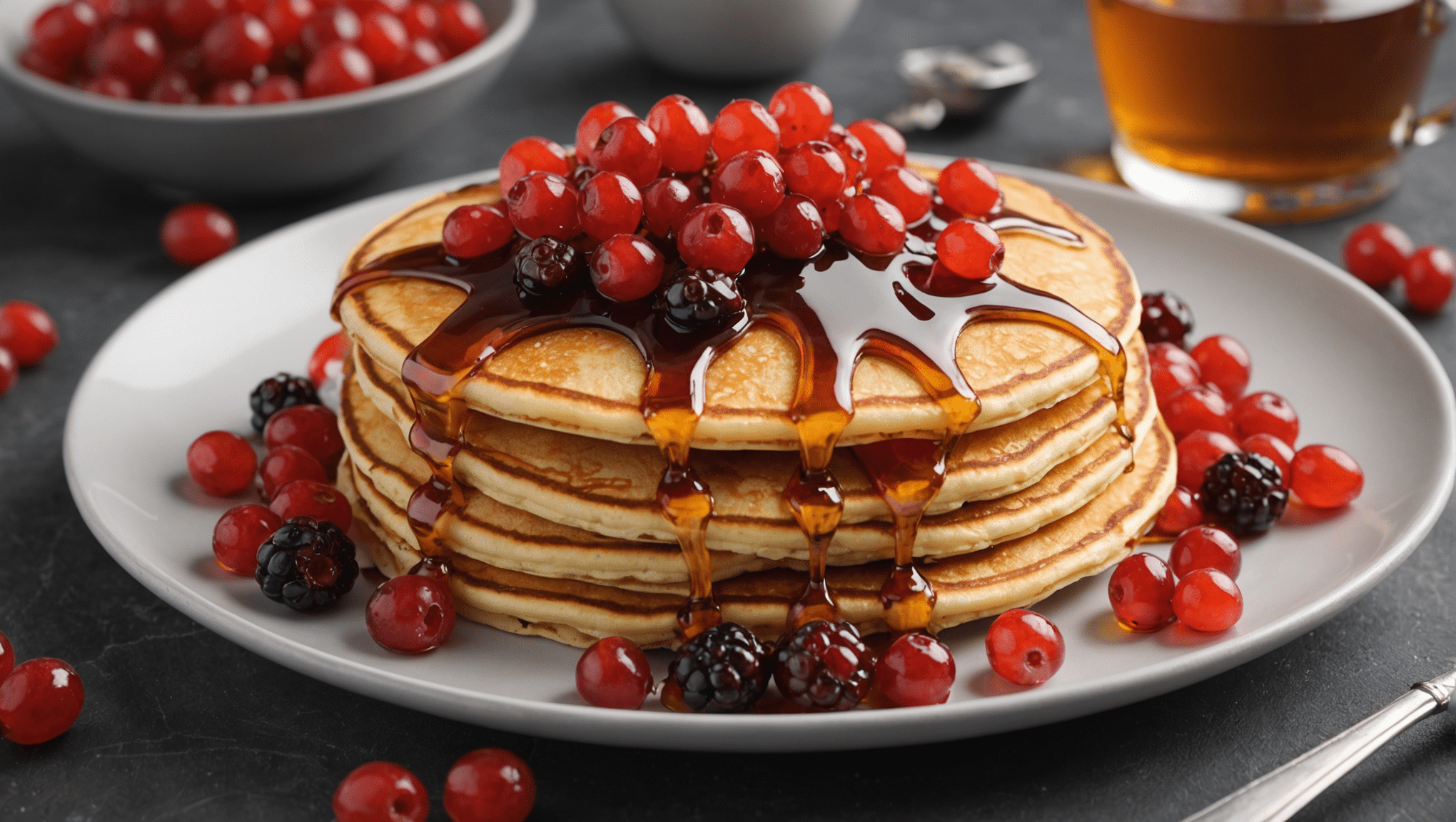 Magellan Barberries Pancakes with Maple Syrup