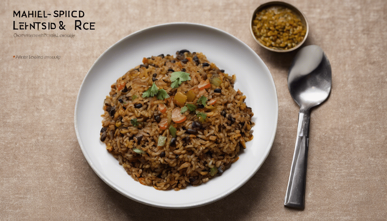 A serving of Mahleb-spiced Lentils and Rice served in a bowl