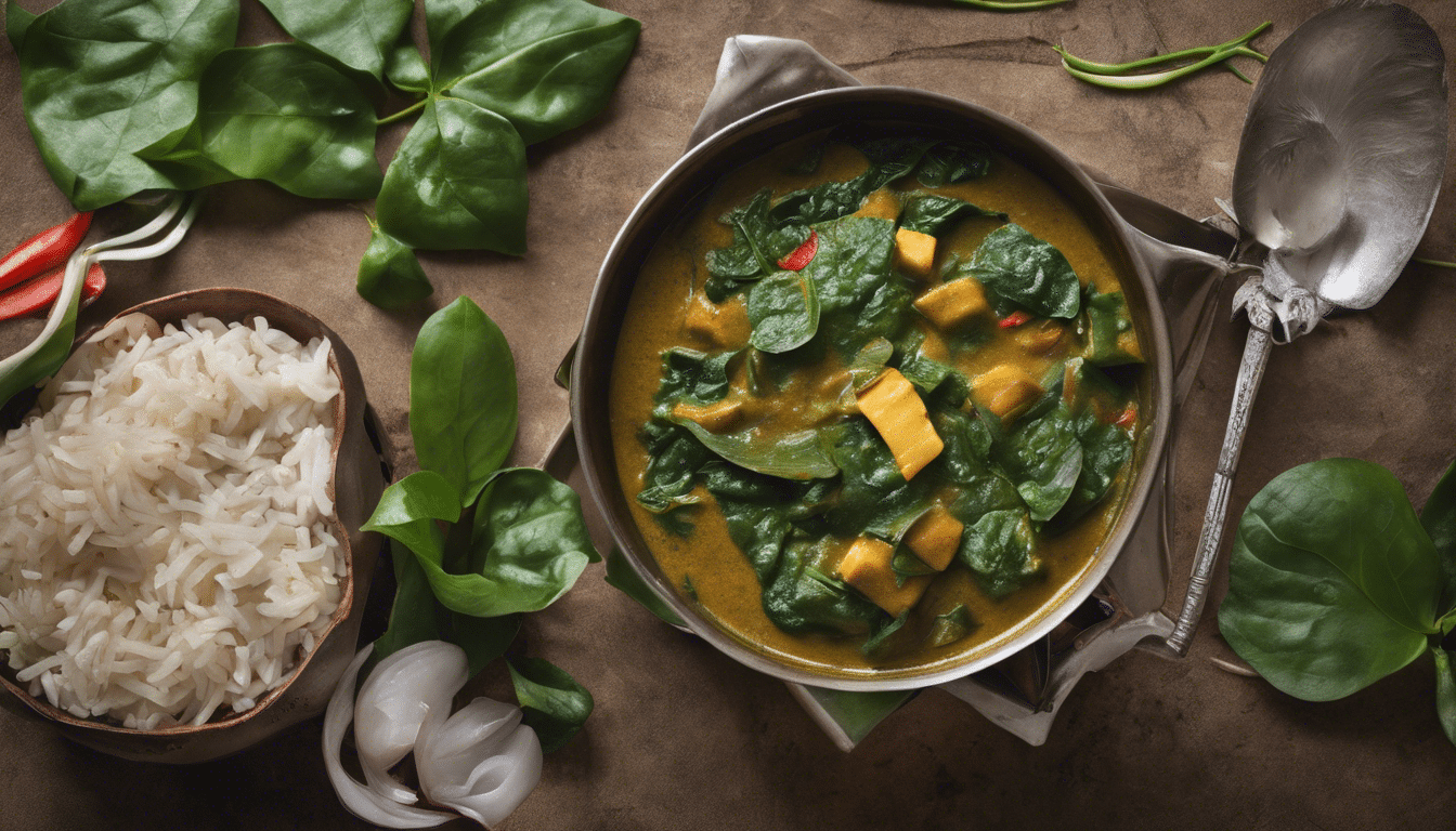 Malabar spinach and coconut curry