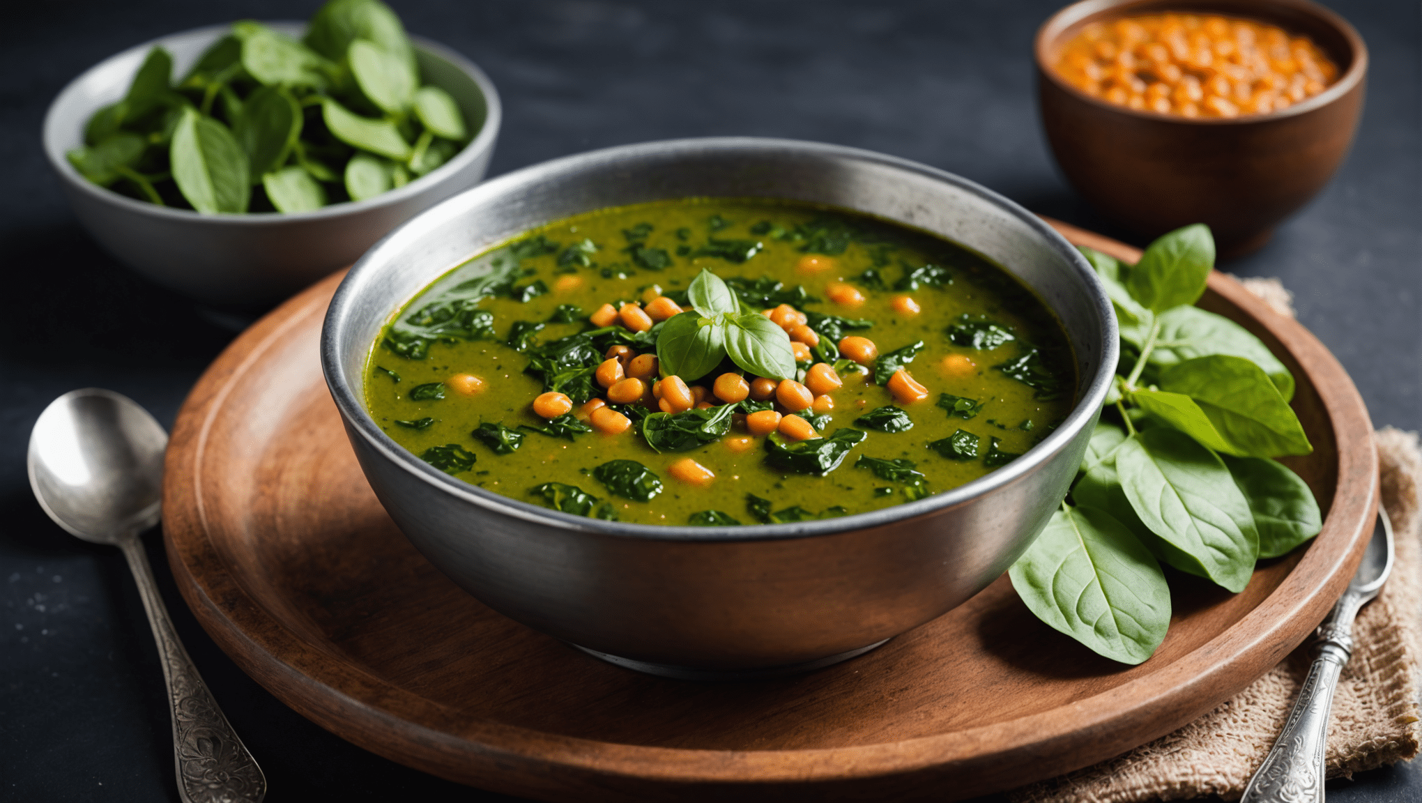 Malabar Spinach and Lentil Soup