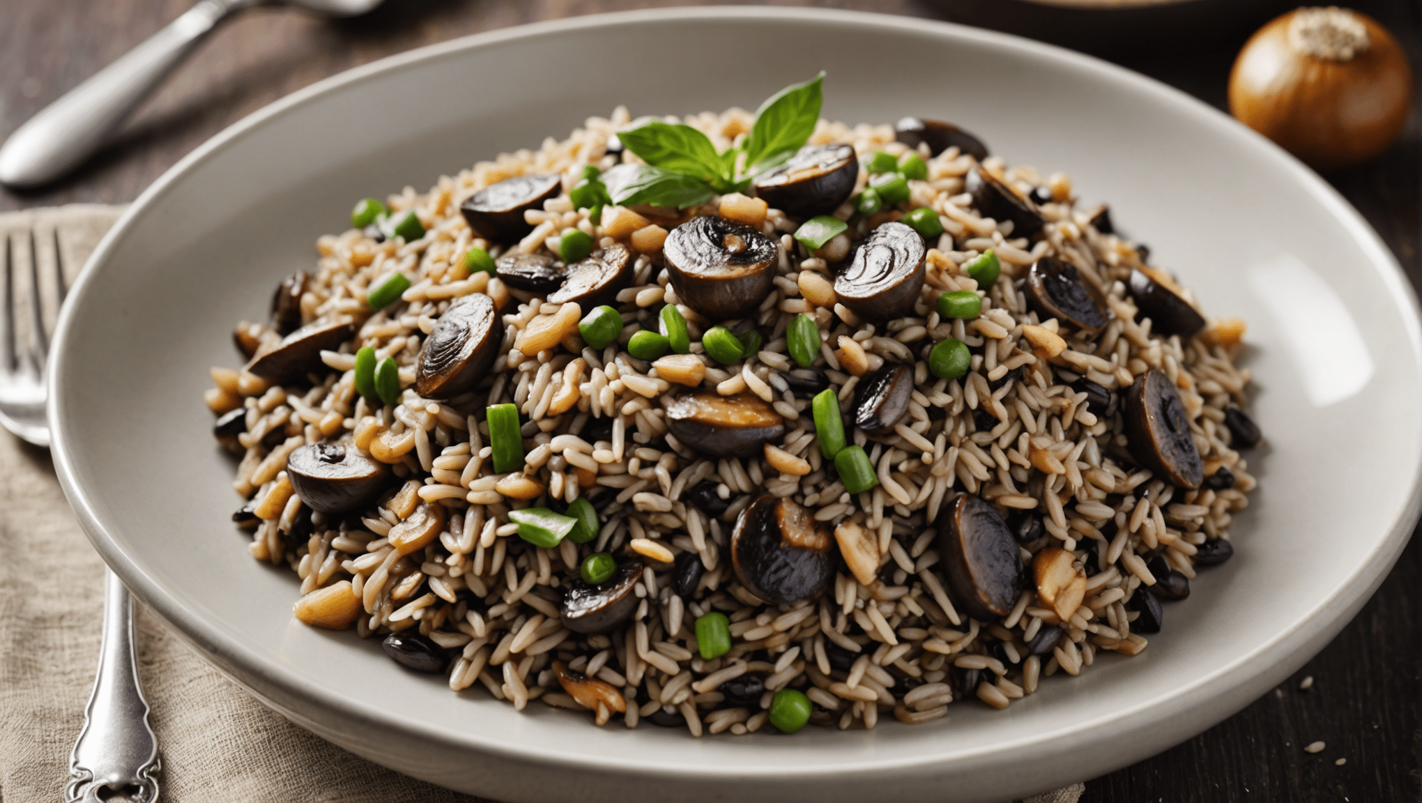 Manchurian Wild Rice Mushroom Risotto