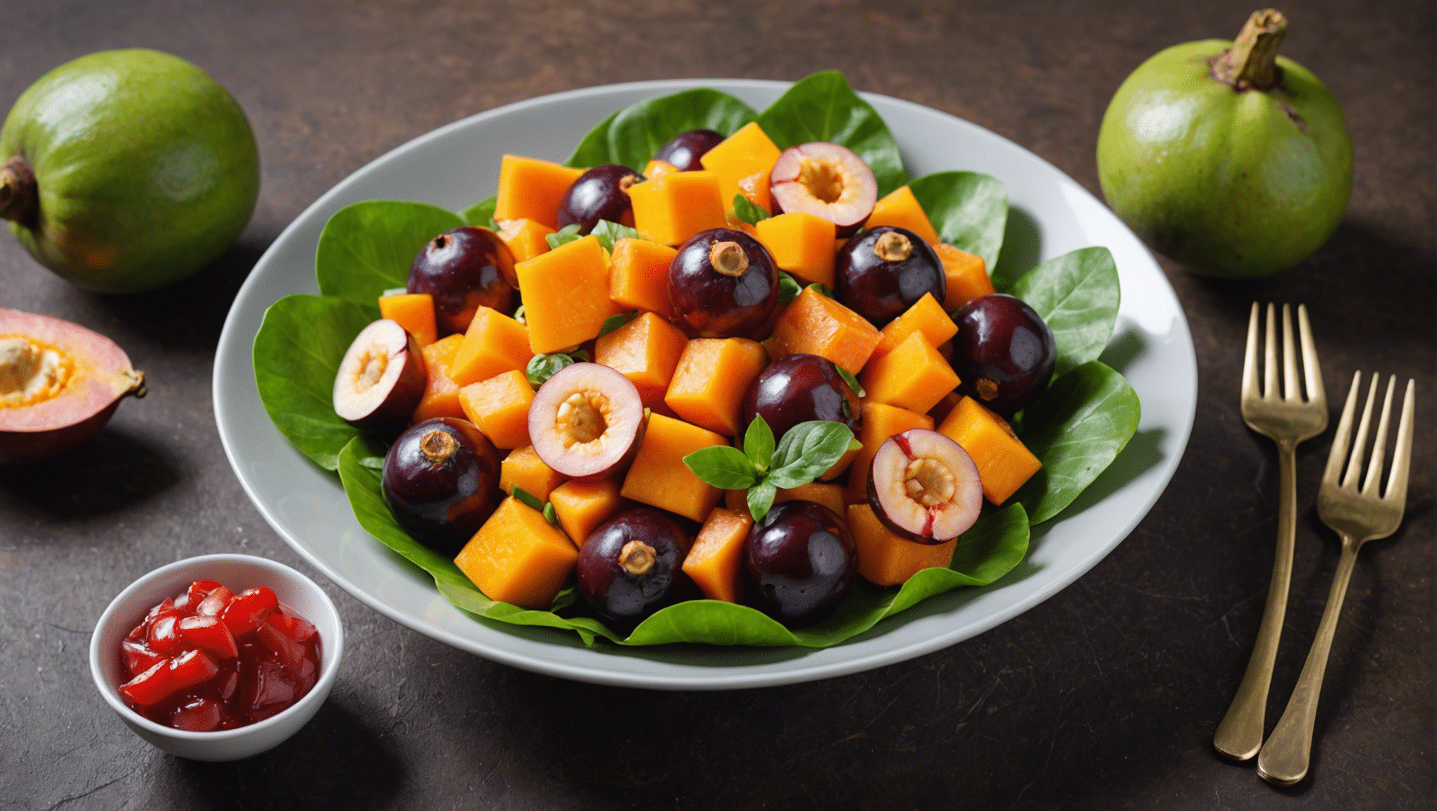 Mangosteen and Papaya Fruit Salad
