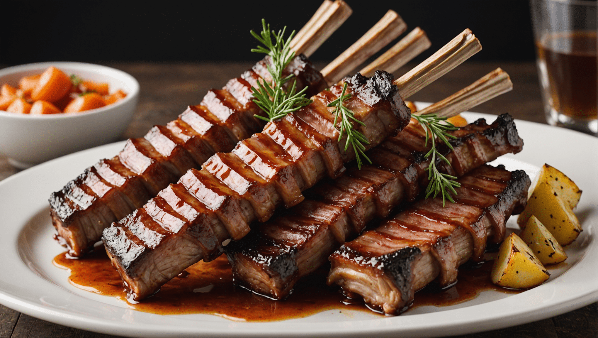 Maple-Glazed Bacon-Wrapped Lamb Ribs