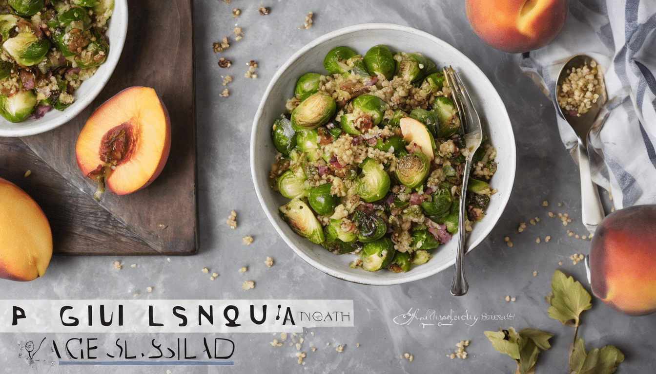 Maple-Roasted Brussels Sprout and Quinoa Salad with Peach Vinaigrette