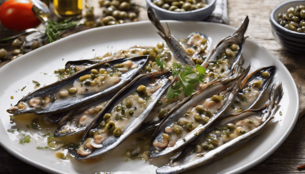 Marinated Anchovies with Capers
