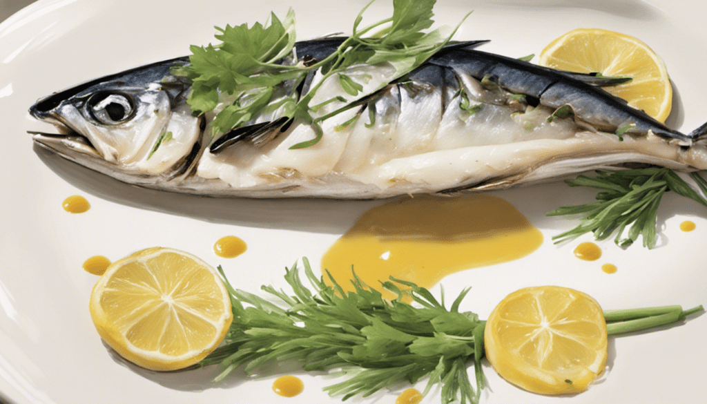 Marinated Mackerel with Fresh Herbs, Orange Fennel Compote, and Lemongrass Sauce