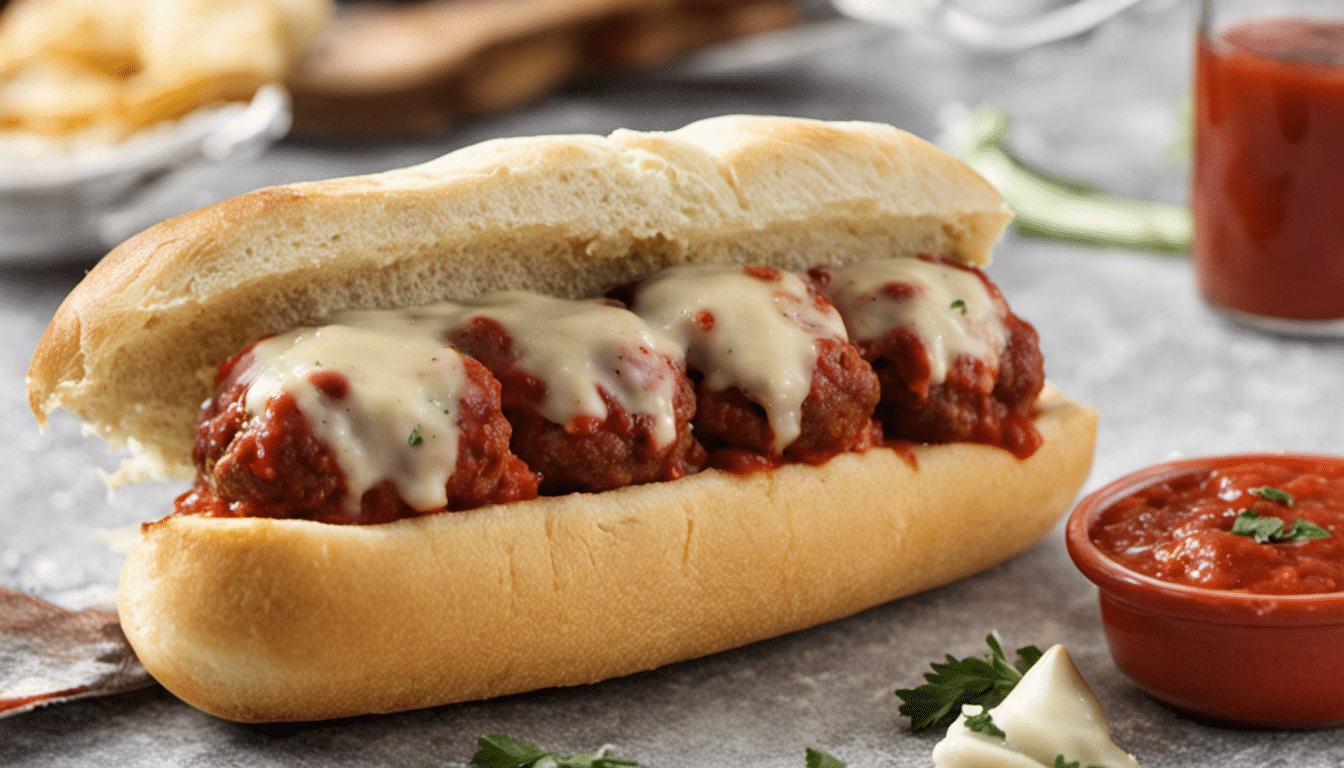 Meatball Subs with Marinara Sauce and Provolone Cheese