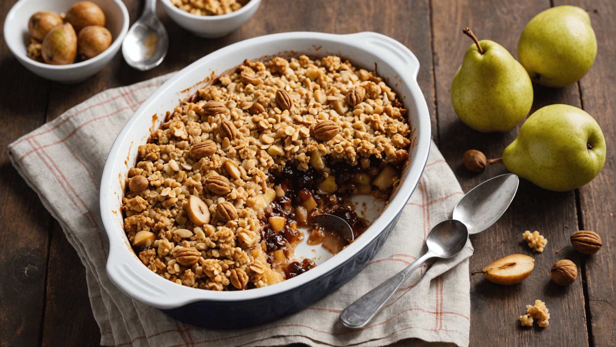 Medlar and Pear Crumble