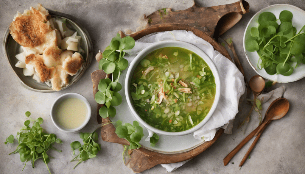 Miner's Lettuce and Chicken Soup